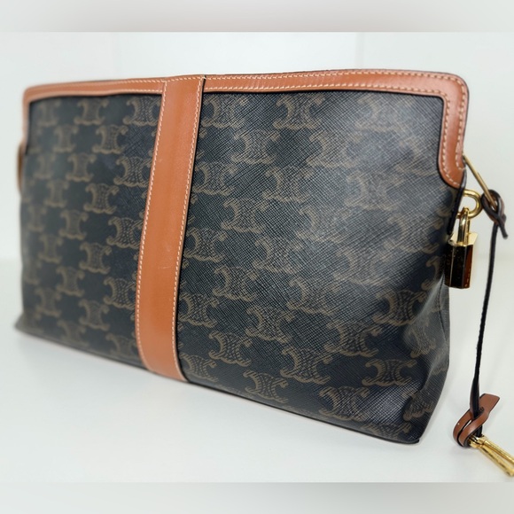 Celine Brown Triomphe Canvas Toiletry Pouch - Picture 16 of 16